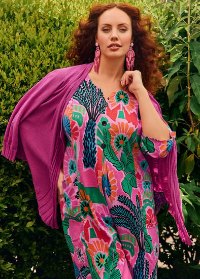 Plus Size Drape Front Slub Knit Crop Cardigan