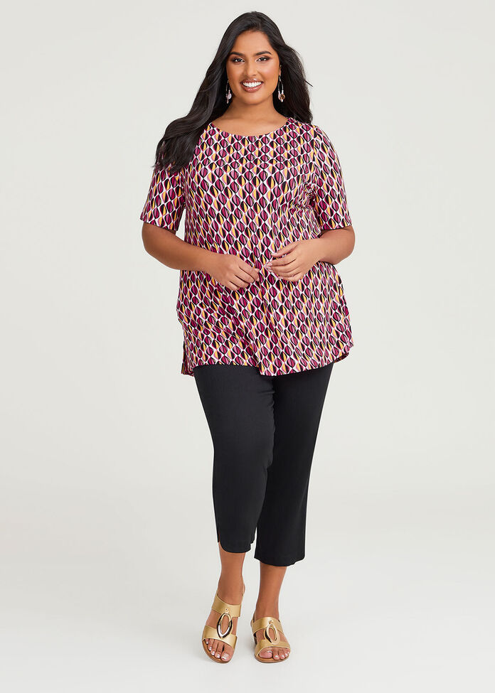 Plus Size Natural Nora Geo Top, Sizes 12-30