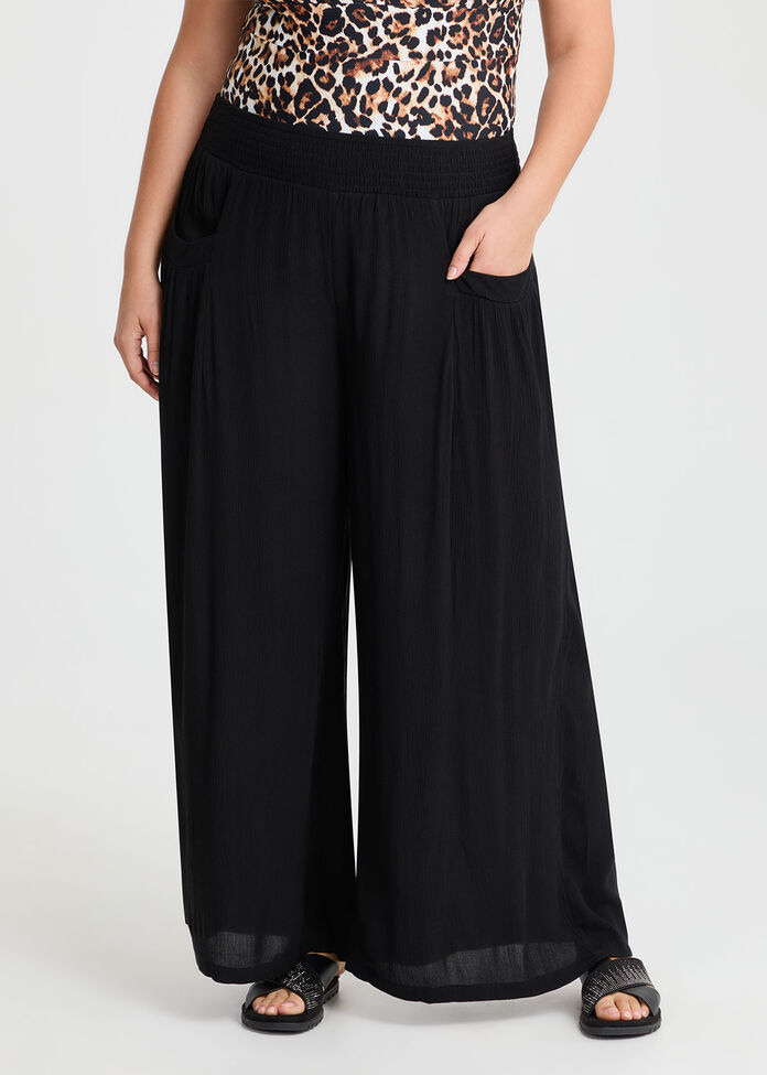 Natural Crinkle Pull On Pant, , hi-res