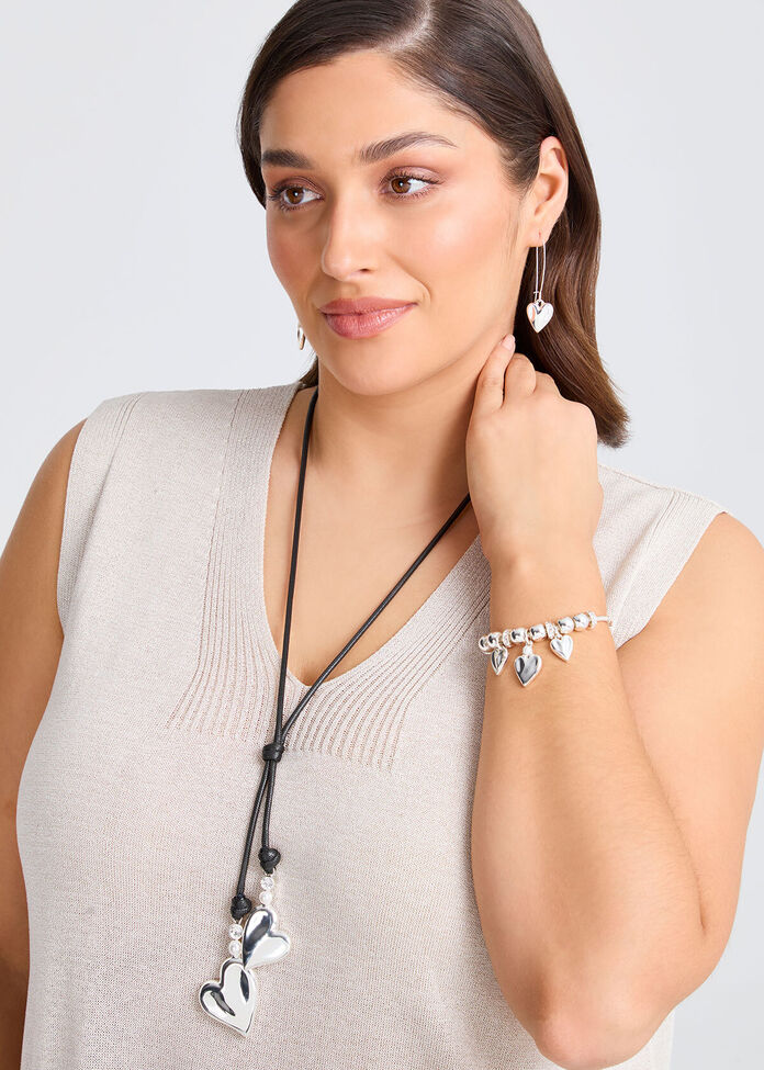 Reversible Heart Slider Bracelet, , hi-res