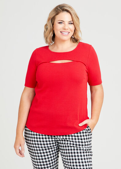 Plus Size Cotton Kiara Neck Detail Top