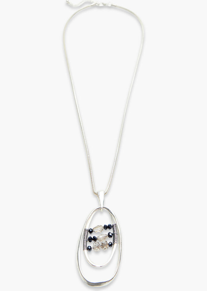 Crystal Bead Pendant Necklace, , hi-res