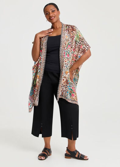 Plus Size Stretch Linen Ayanna Crop Pant