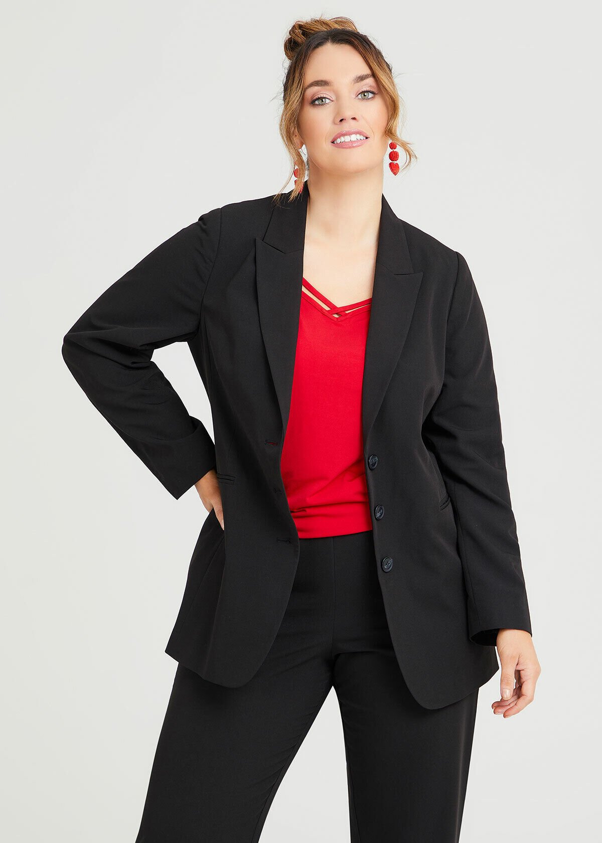 Shop Plus Size Tiana Lined Suit Jacket in Black Sizes 12 30