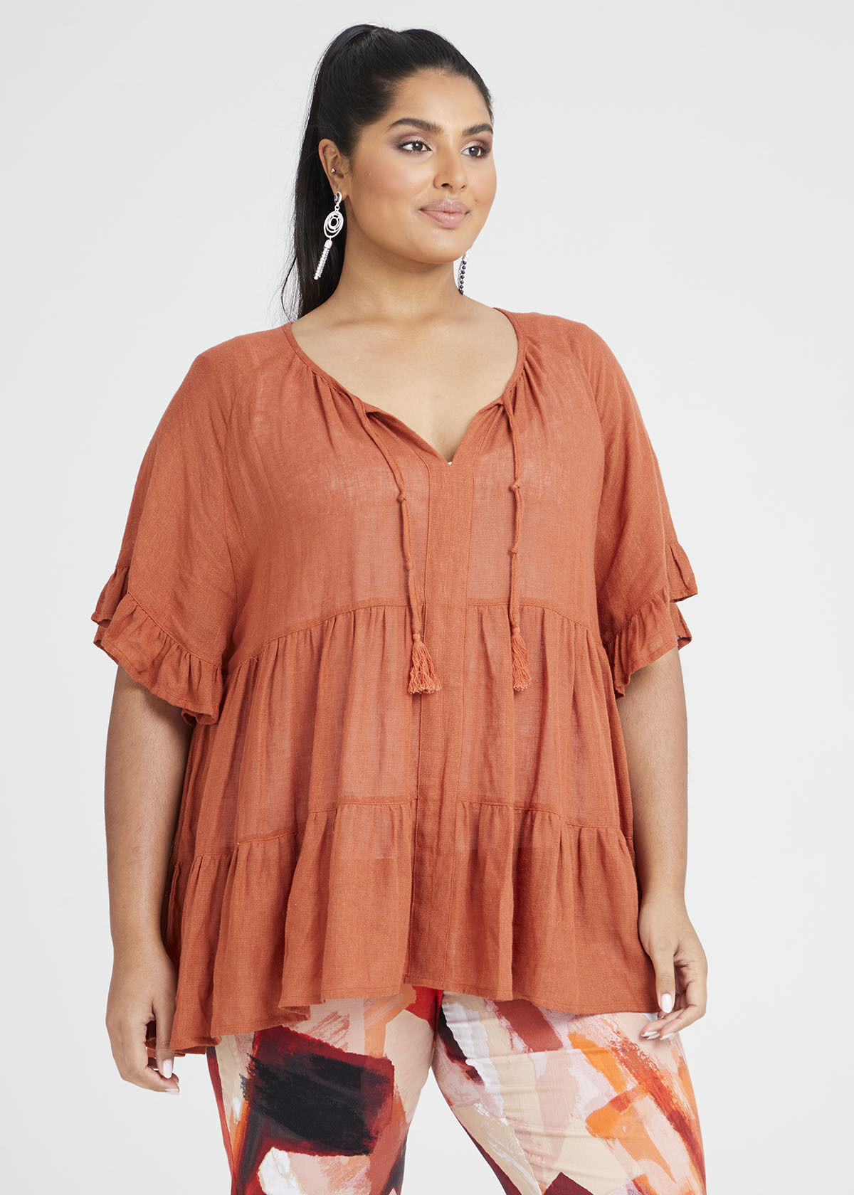 boho linen tops