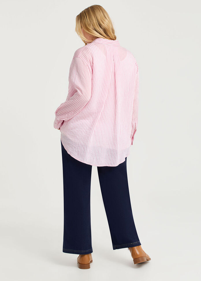 Natural Relaxed Stripe Shirt, , hi-res