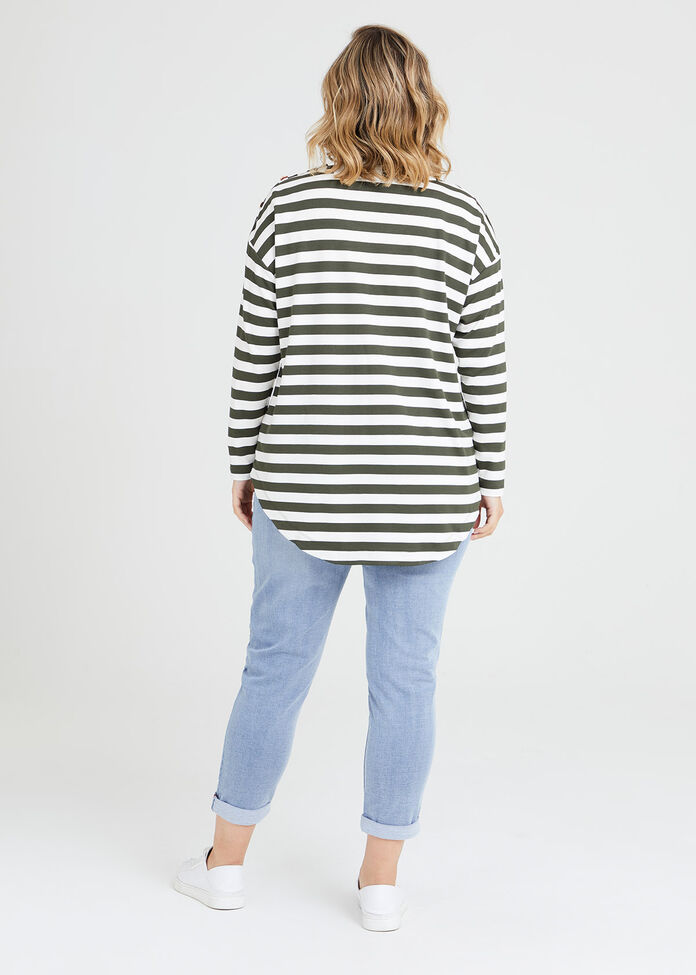 Shop Plus Size Bamboo Stripe Button Top in Stripes | Taking Shape AU