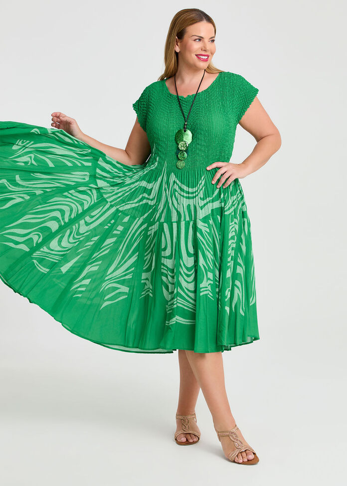 Plisse Circle Swing Dress, , hi-res