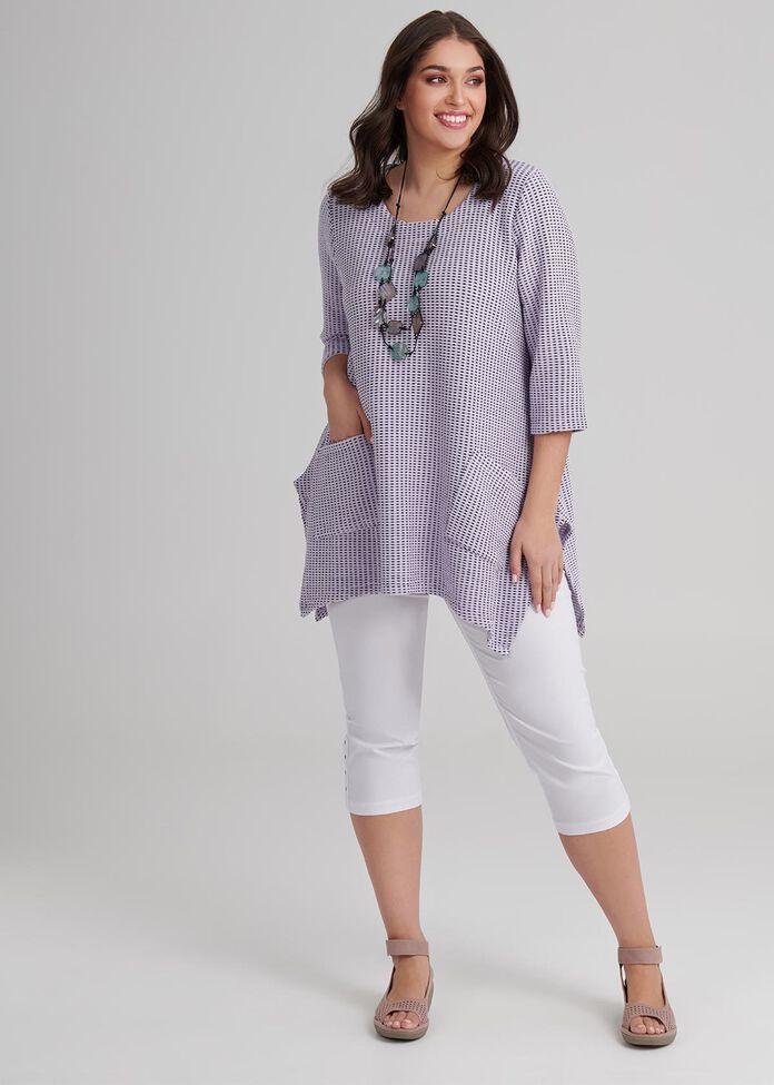 Textured Tick Tunic, , hi-res