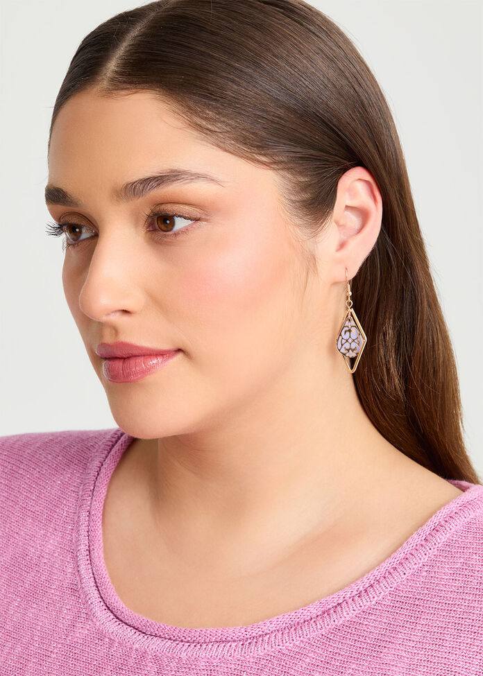 Diamond Print Earrings, , hi-res