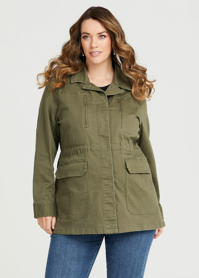 Shop Plus Size Cotton Utility Carpenter Jacket in Green | Taking Shape AU