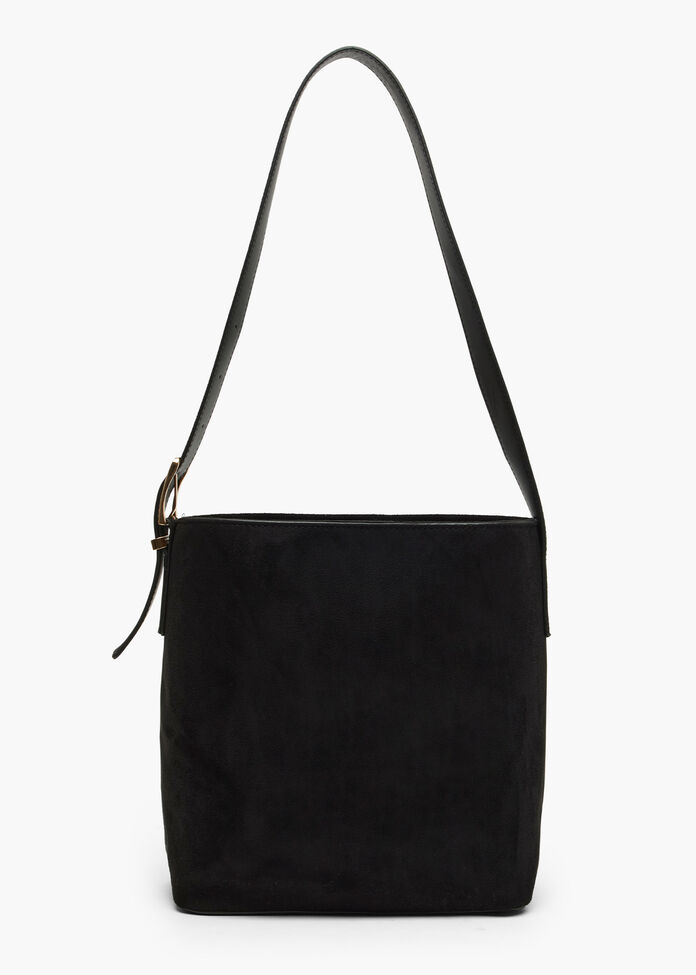 Faux Suede Shoulder Bag, , hi-res
