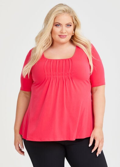 Plus Size Pintuck Detail Top