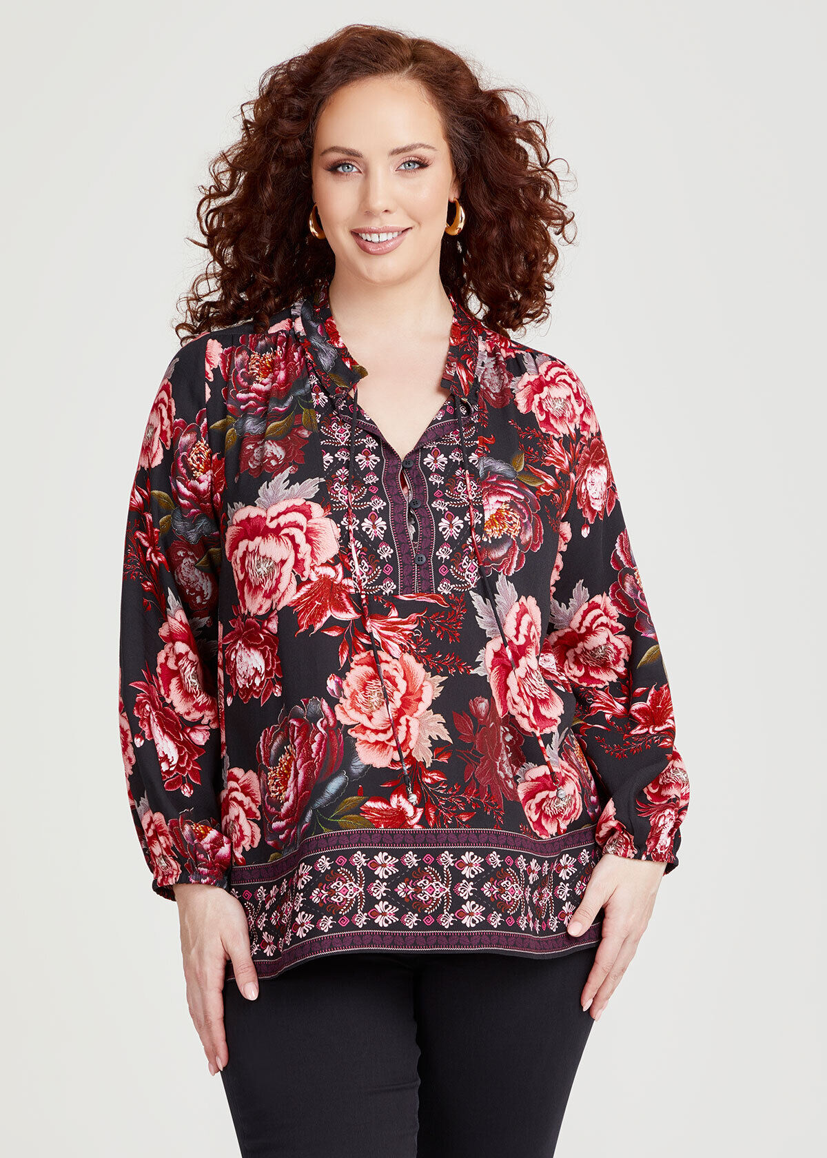 Plus Size Women s Floral Tops Curve Floral Print Tops Taking Shape AU