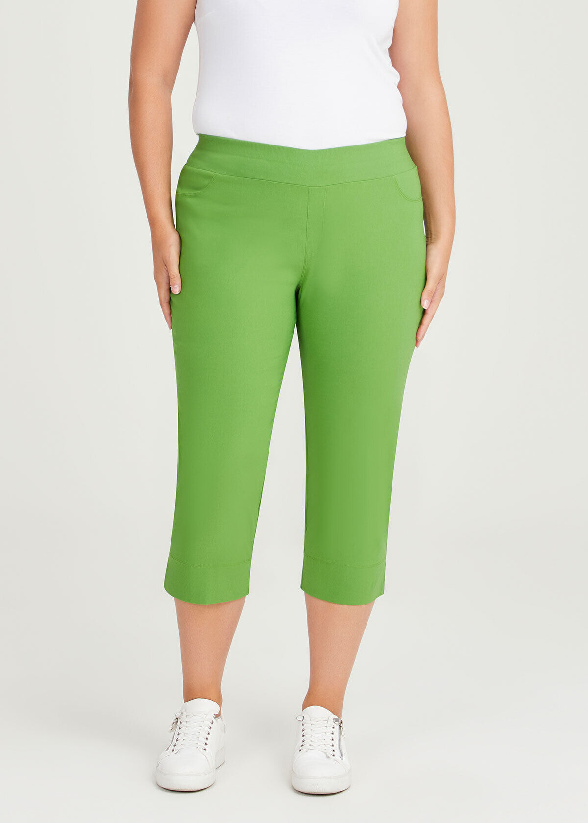 Plus size pull on crop sales pants