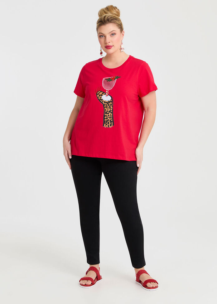 Cotton Bouffants Xmas Wine T-shirt, , hi-res