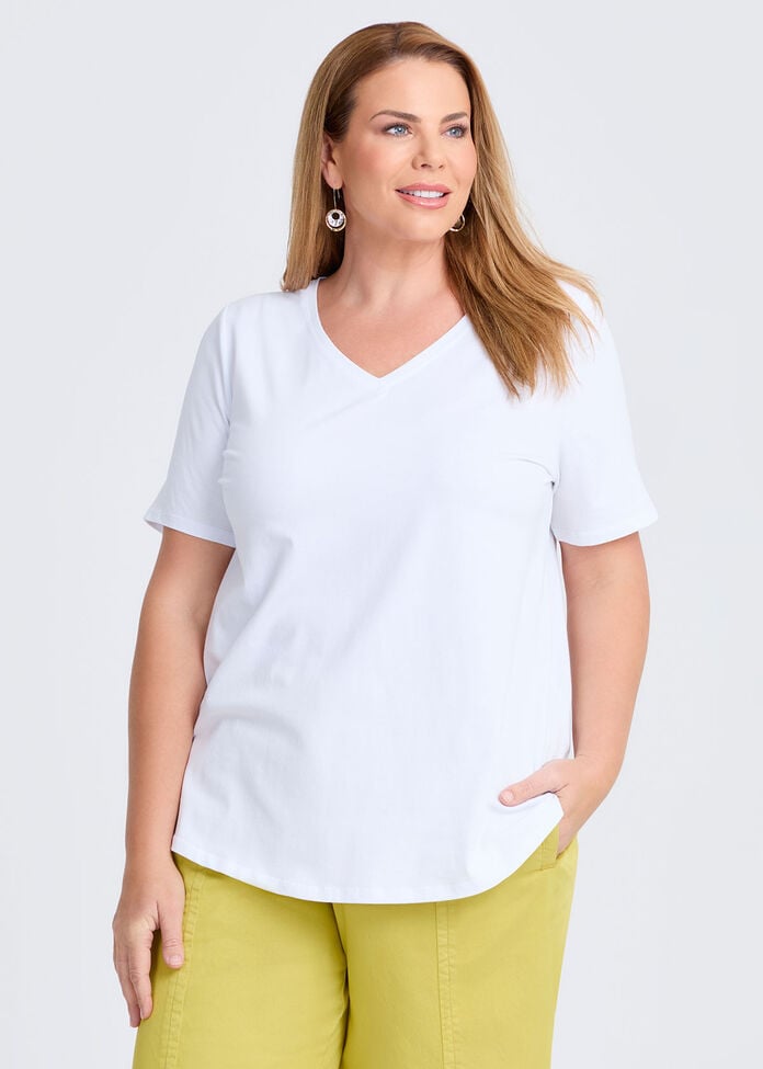 Organic Cotton V-neck T-shirt, , hi-res