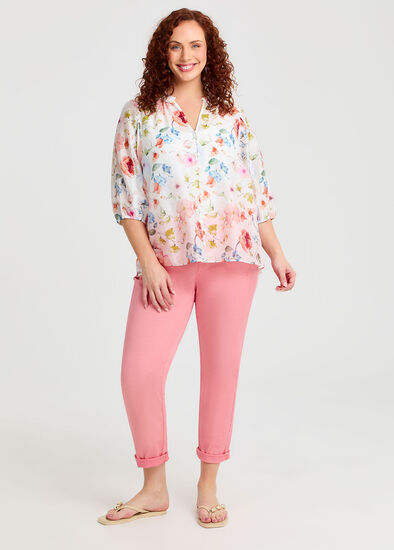 Plus Size Lyocell Blend Washed Chino