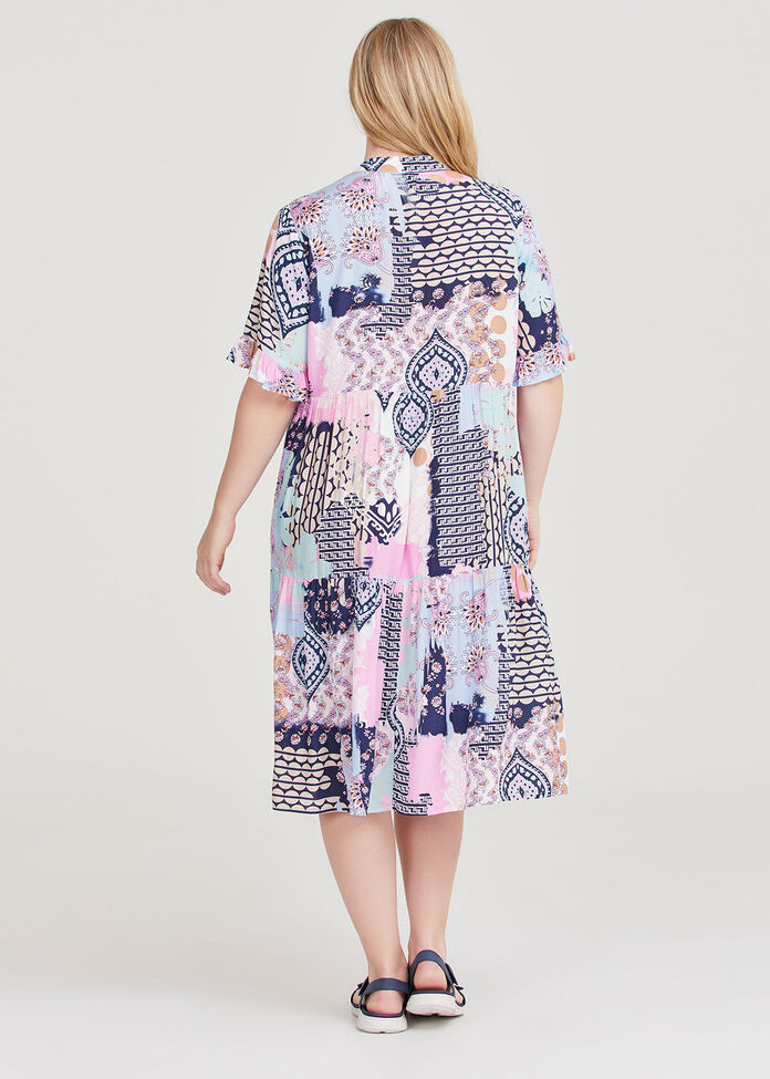 Shop Plus Size Sky Natural Tier Shirt Dress in Multi | Taking Shape AU
