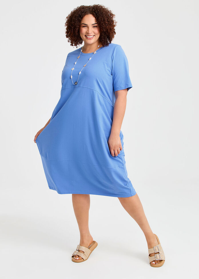 Cotton Talia Short Sleeve Dress, , hi-res