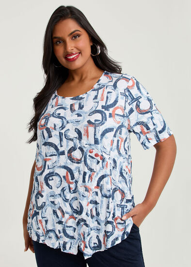 Plus Size Abstract Bamboo & Foil Crush Top