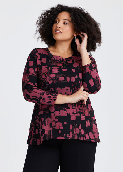 Plus Size Natural Ava Abstract Top