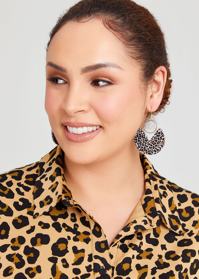 Animal Print Earrings, , hi-res