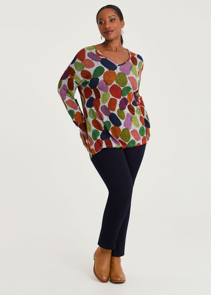 Bamboo Cosy Abstract Shapes Top, , hi-res