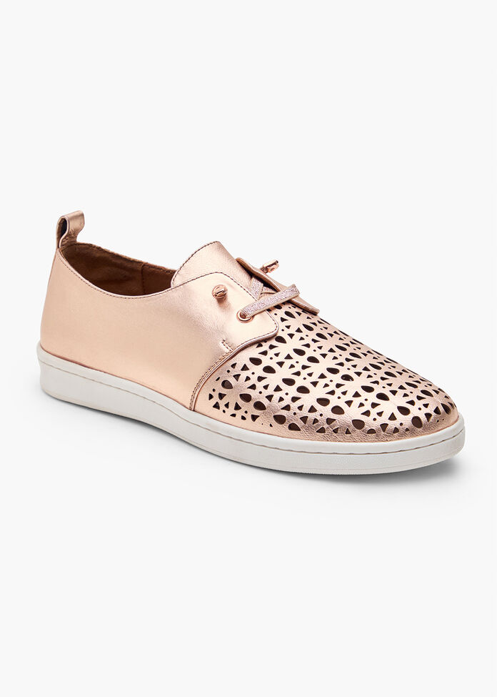 Leather Lasercut Sneaker, , hi-res