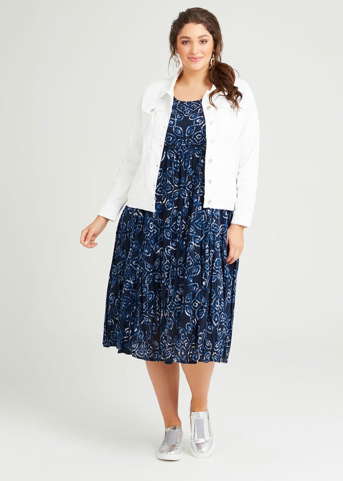 Cotton Shibori Print Dress, , hi-res