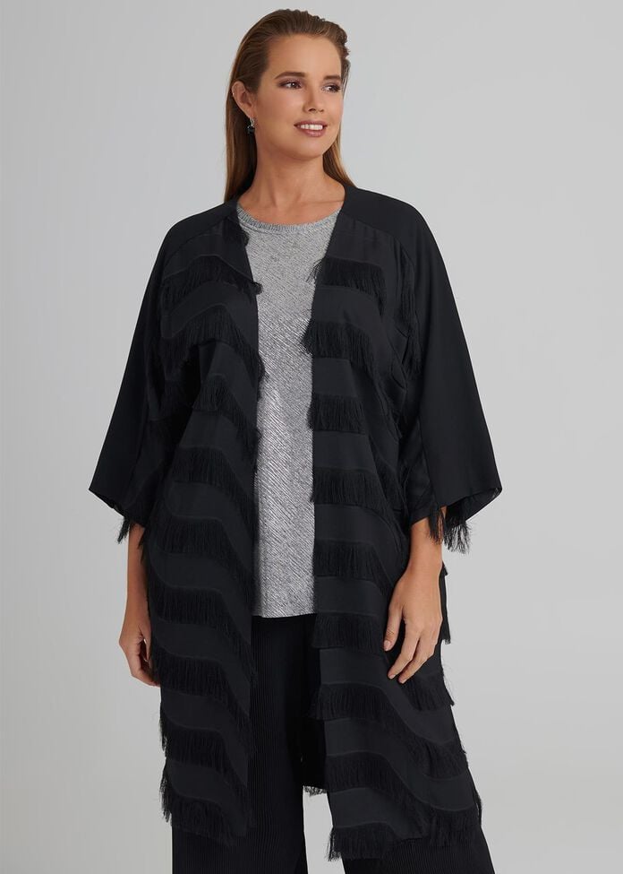 Inas Fringed Duster, , hi-res
