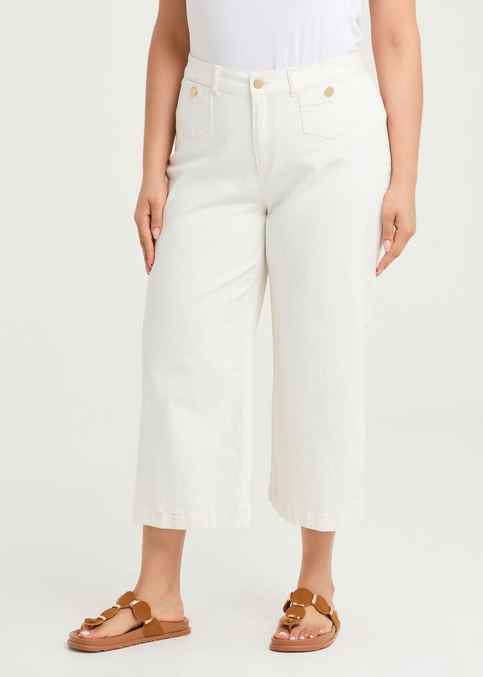 Pocket Detail Wide Leg Crop Jean, , hi-res