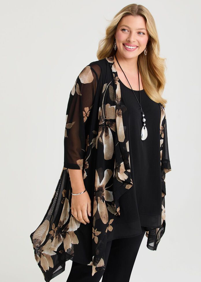 Mesh Kirrily Cardigan, PRINT, hi-res