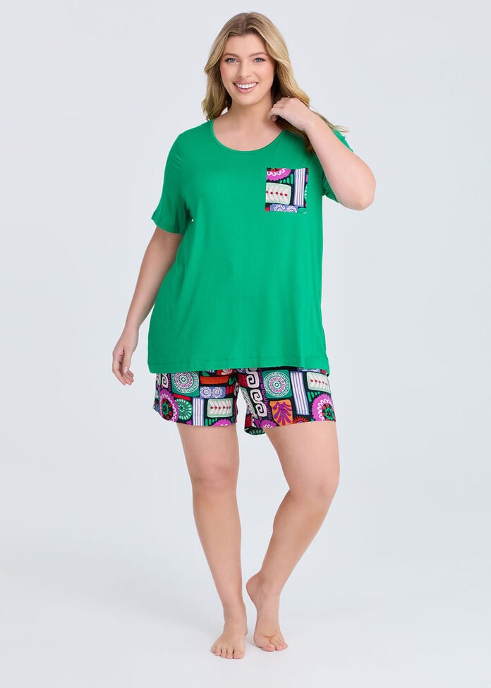 Bamboo Fun Print Pyjama Top, , hi-res