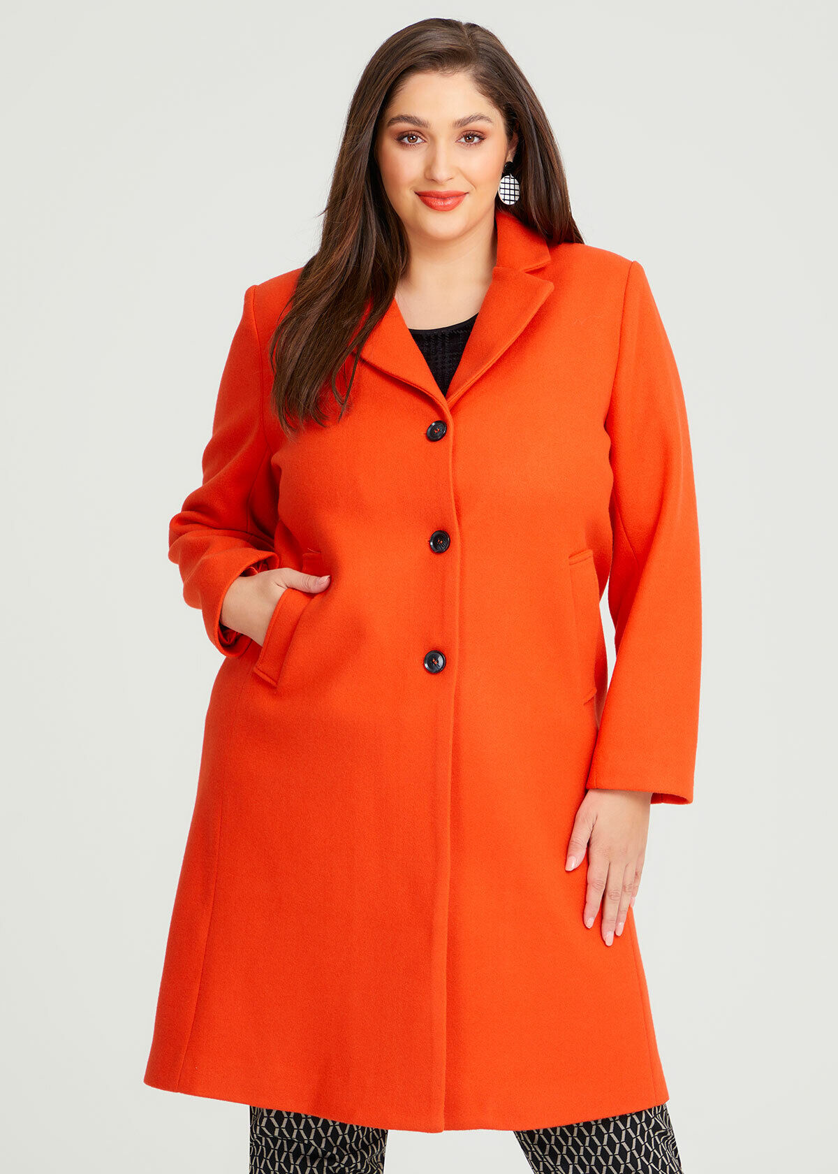 Plus size orange coat online