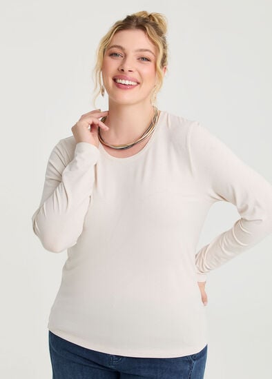Plus Size Australian Wool Modal Crew Neck Top