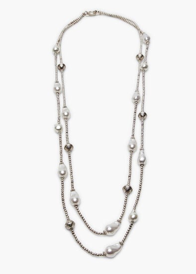 Plus Size Long Pearl Necklace