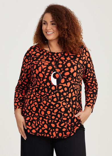 Plus Size Natural Orange Fizz Top