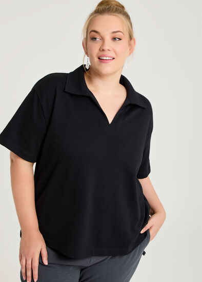 Plus Size Collared Sweat