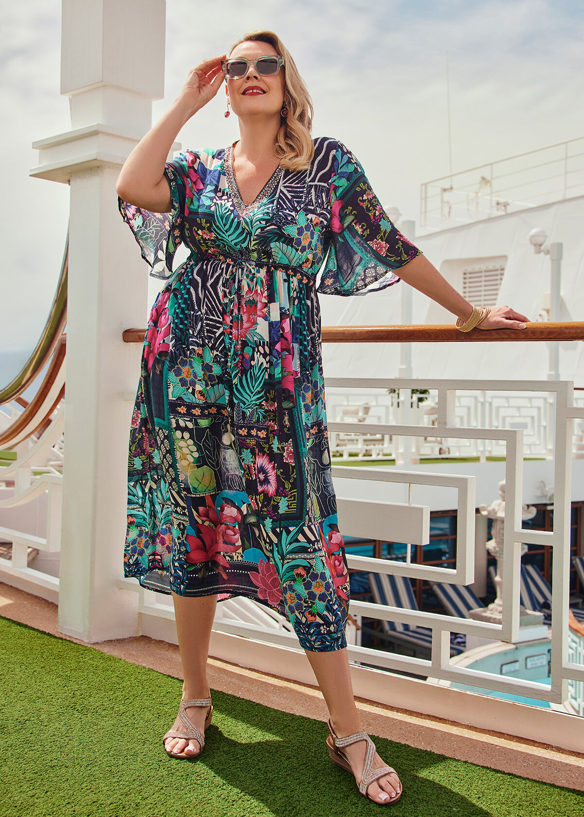 Shop Plus Size Natural Bluebell Dress in Multi Taking Shape AU