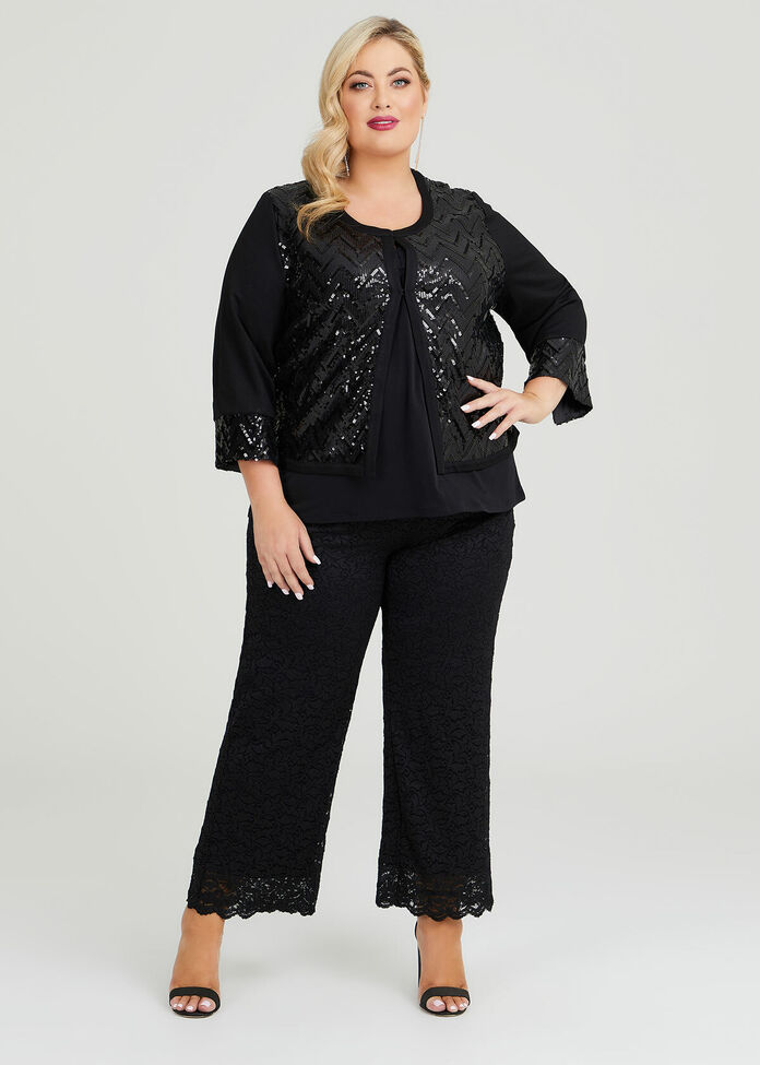 Shop Plus Size Decadent Lace Evening Pant in Black | Taking Shape AU