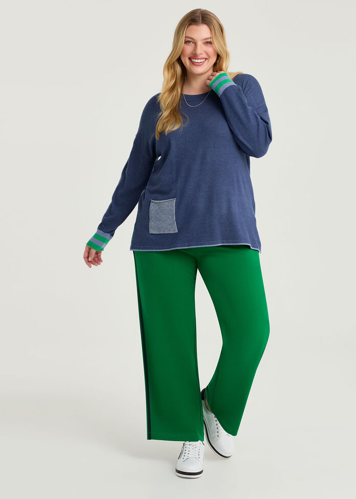 Patch Pocket Stripe Back Jumper, , hi-res