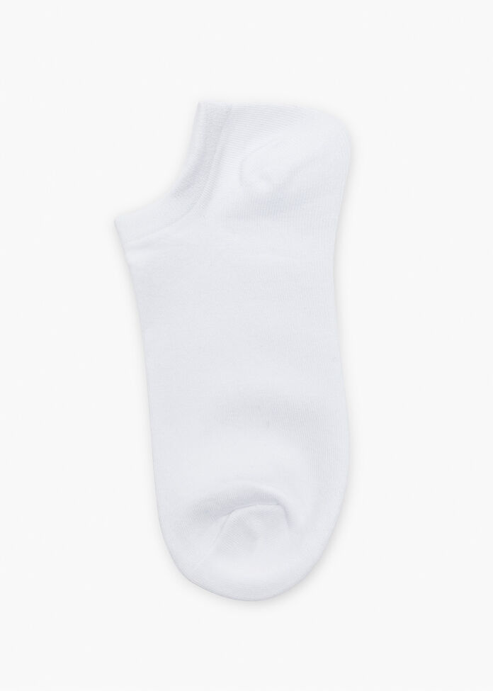 5 Pack White Bamboo Ankle Socks, , hi-res