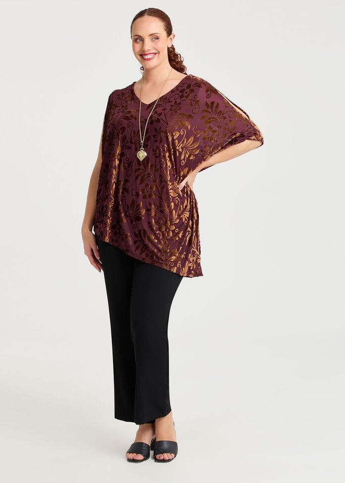 Shop Plus Size Velvet Burnout Evening Top, Red | Taking Shape AU