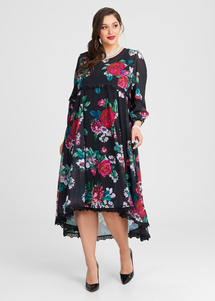 Shop Plus Size Divine Rose Hi Lo Maxi Dress in Multi | Taking Shape AU