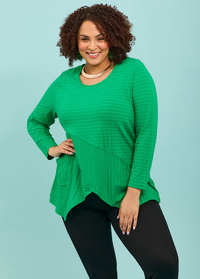 Plus Size Natural Brianna Stripe Top