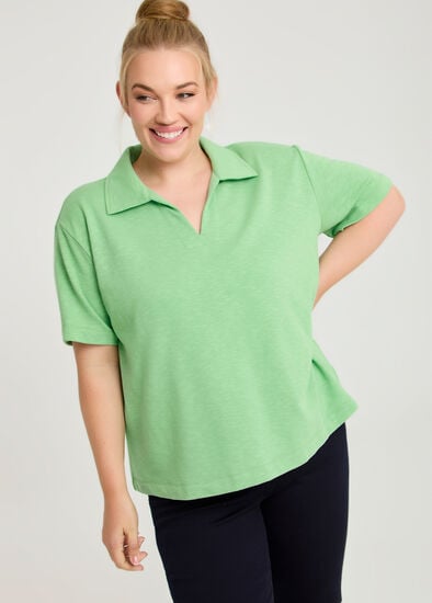 Plus Size Collared Sweat