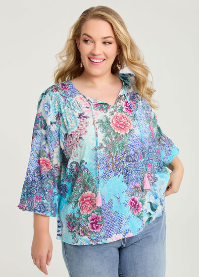 Plus Size Natural Mallorca Tile Top