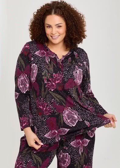 Plus Size Bamboo Winter Whisper Pyjama Top