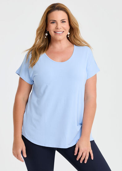 Plus Size Natural Round Neck Everyday T-shirt